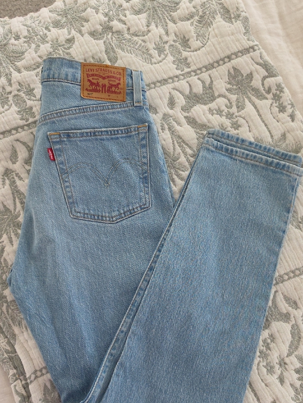 Levi's Light Blue High-Rise Straight Jeans